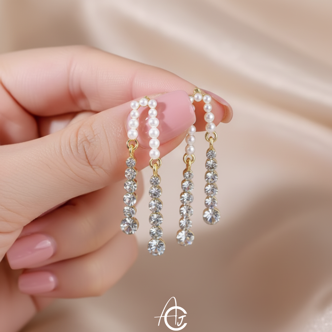 Bling Pearl Statement Earrings