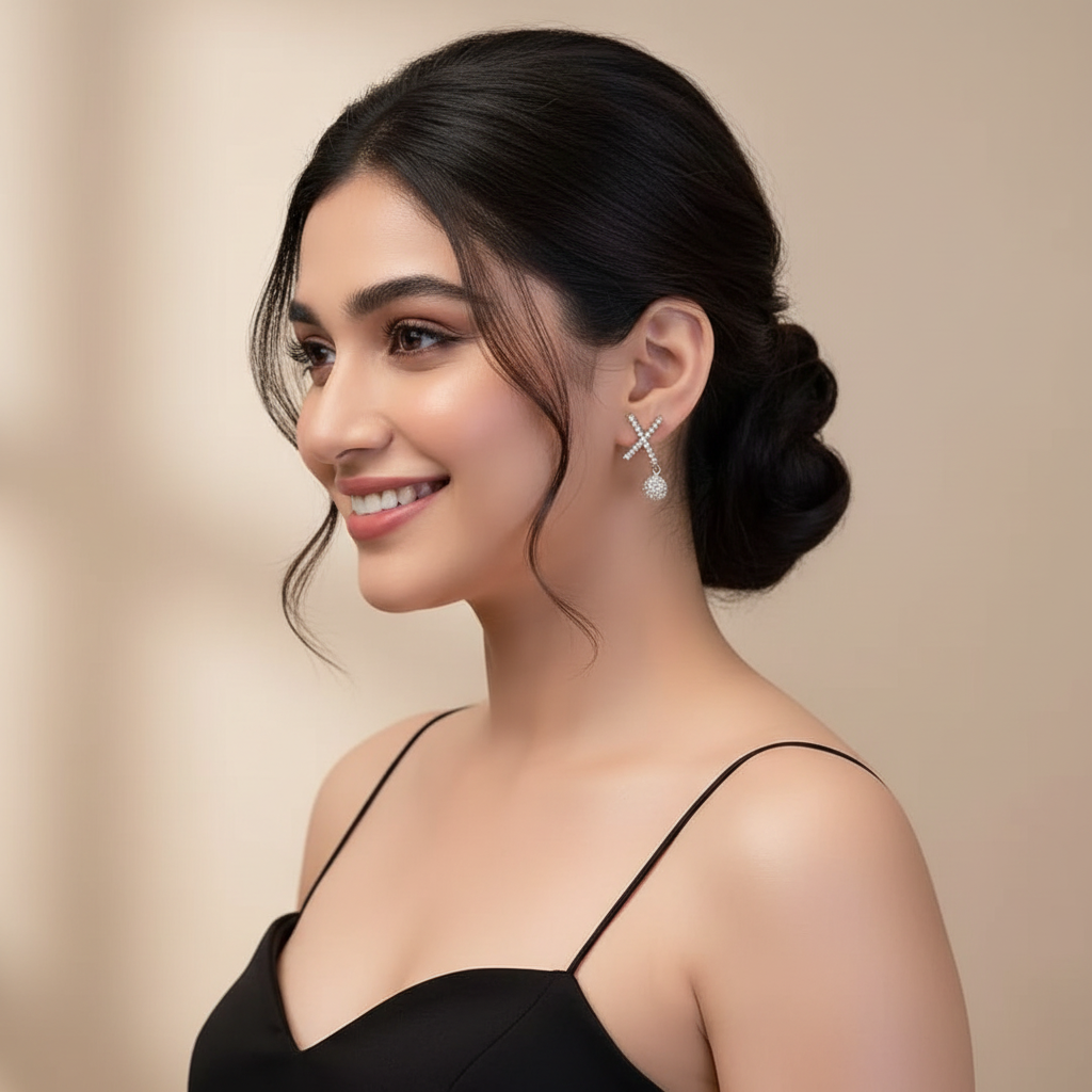 Bling Cross Earrings