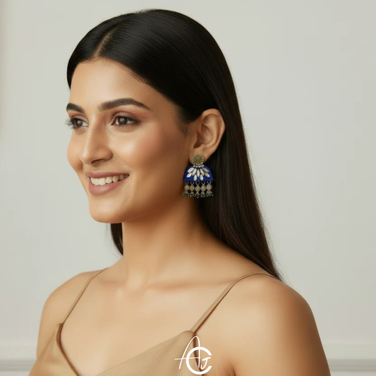 Statement Earrings, Handpainted : Handmade