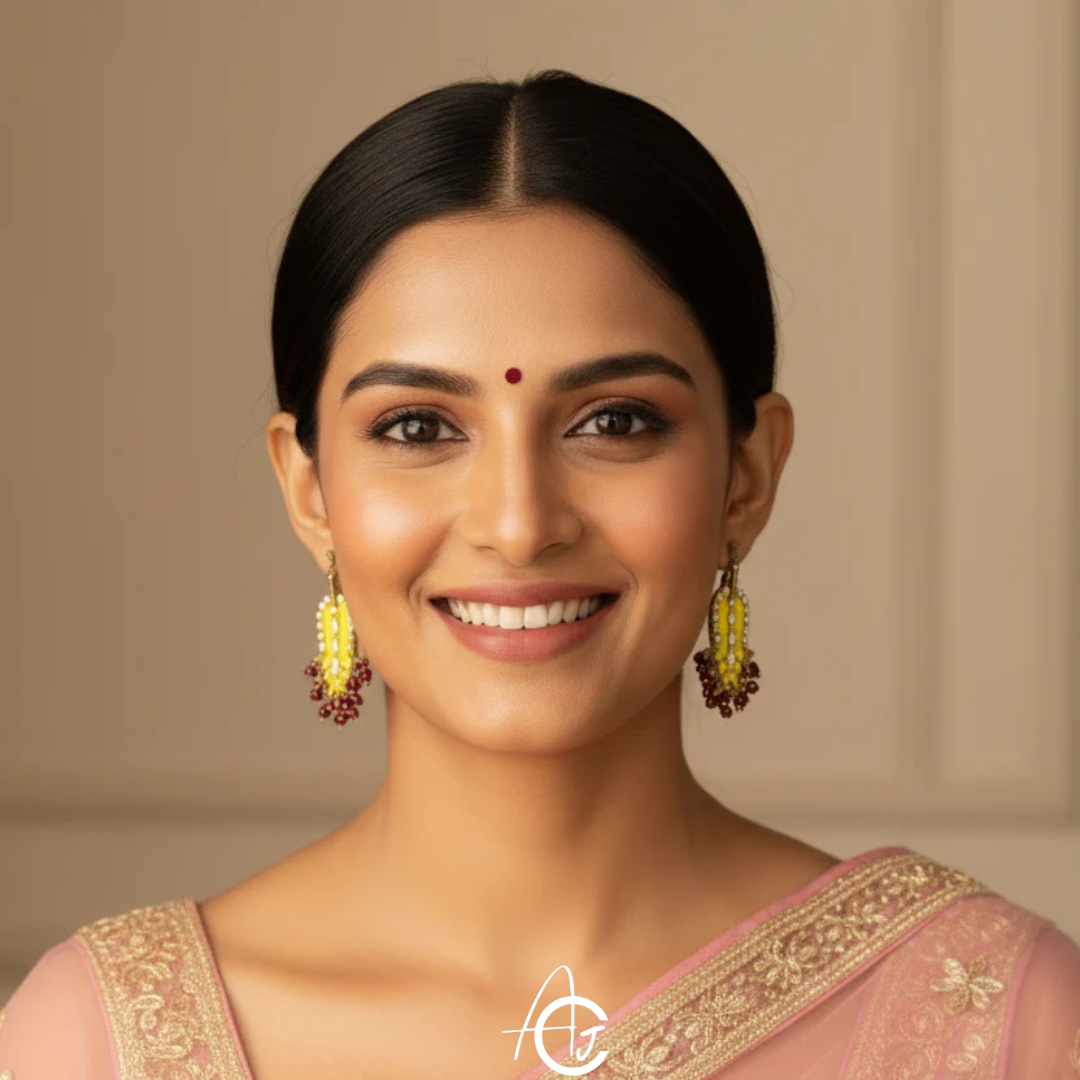 Statement Earrings, Handpainted : Handmade