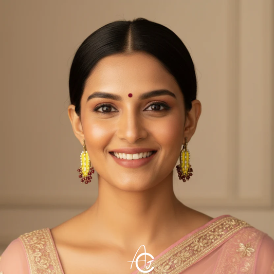 Statement Earrings, Handpainted : Handmade