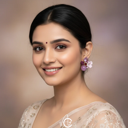 Flower Purple Earrings