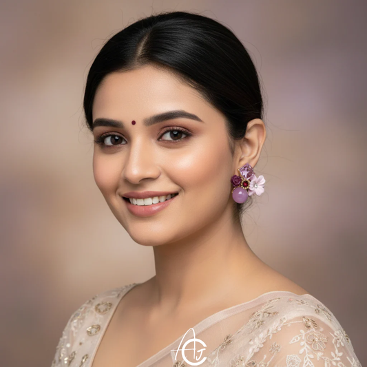 Flower Purple Earrings