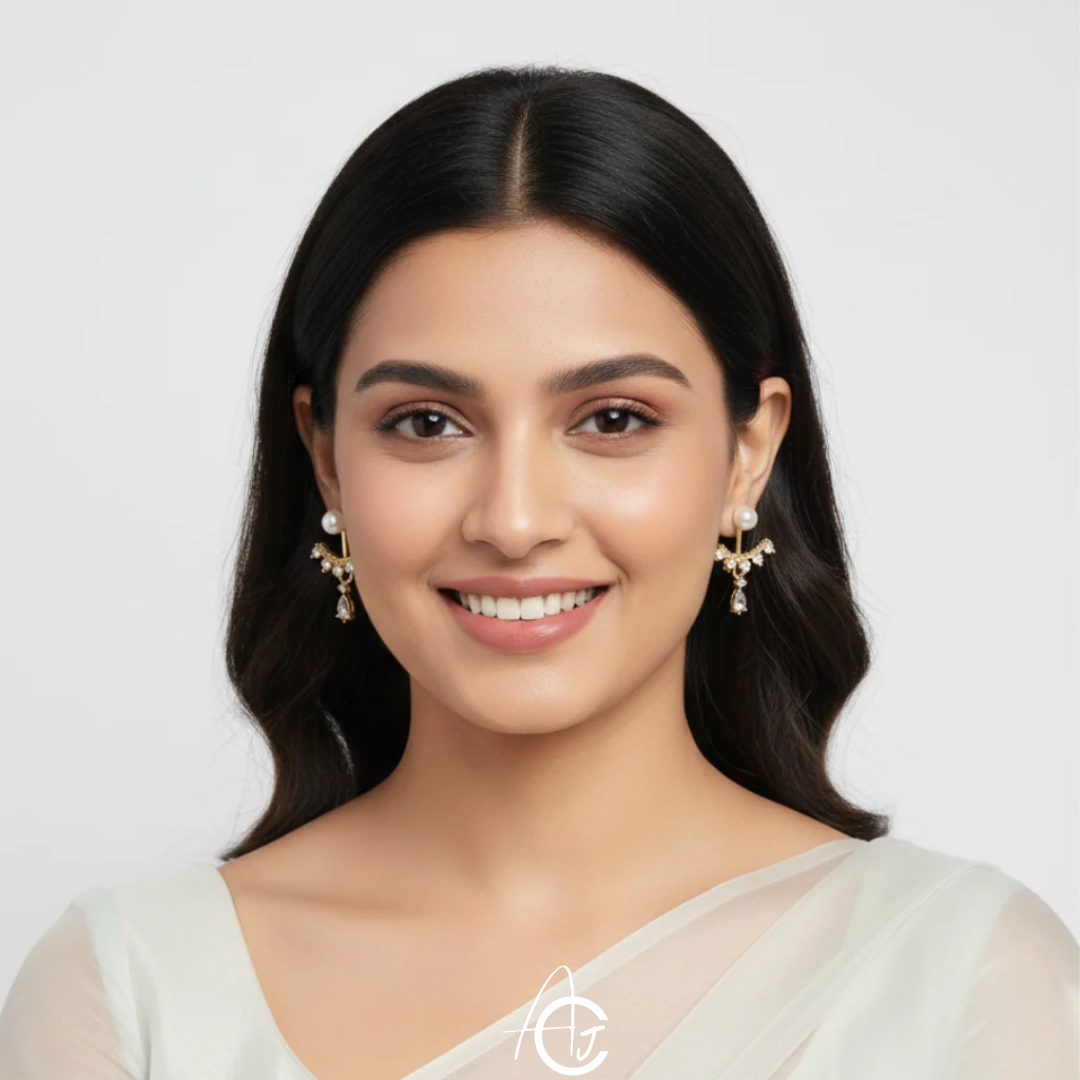 Pearl Bling Statement Earrings