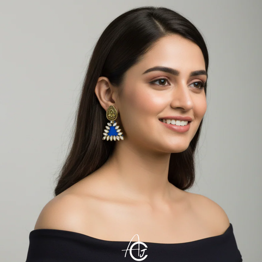 Statement Earrings, Handpainted : Handmade