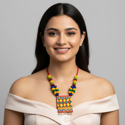 Statement Necklace, Handpainted : Handmade