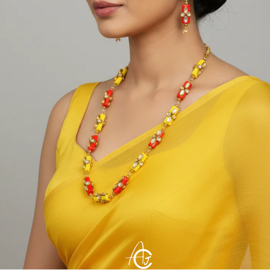 Beads Statement Necklace Set : Handmade