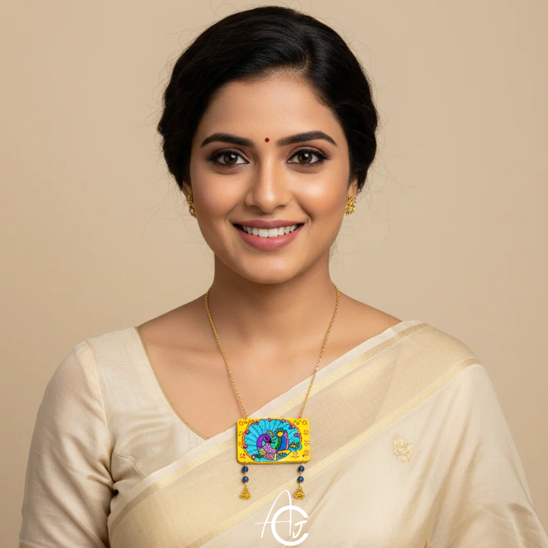 Statement Necklace, Handpainted : Handmade