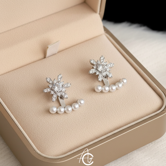 Flower Bling Drop Earrings