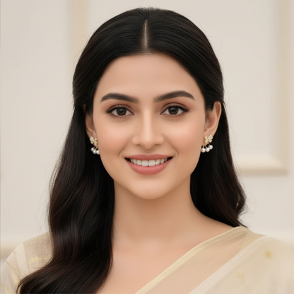 Bling The Bow Pearl Earrings