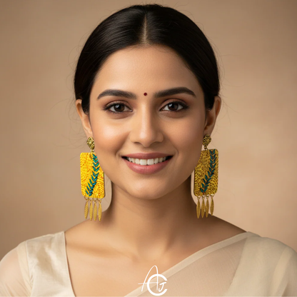Statement Earrings, Handpainted : Handmade