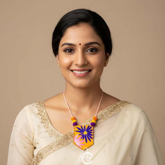 Statement Necklace, Handpainted : Handmade