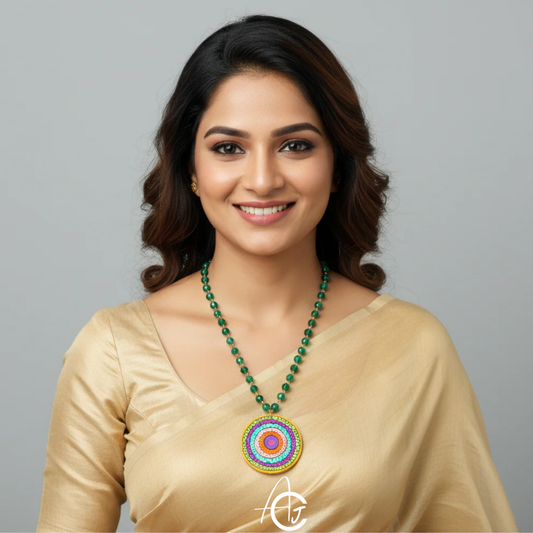 Statement Necklace, Handpainted : Handmade