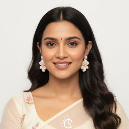 Kauri Embroidered Earrings : Handmade