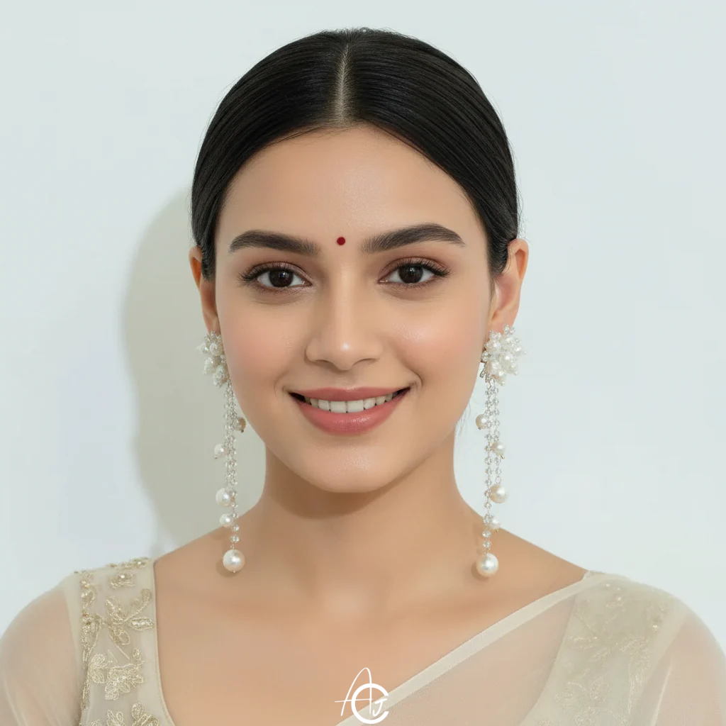 Pearl And Chain Galaxy Earrings