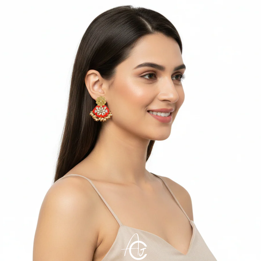 Statement Earrings, Handpainted : Handmade