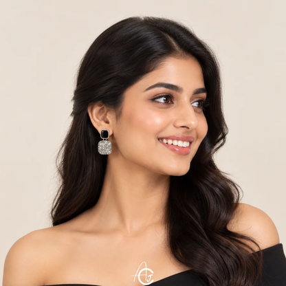 Bling Statement Black Earrings