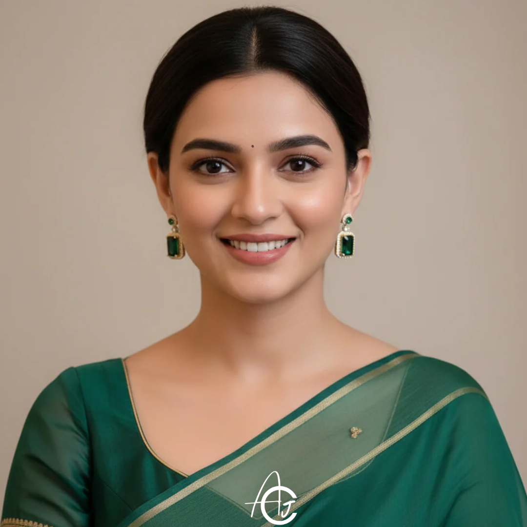 Green Statement Earrings