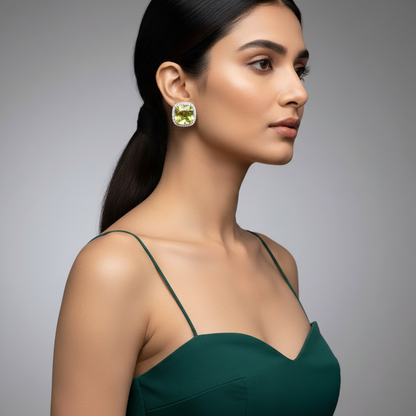Dazzling Beauty Green Earrings