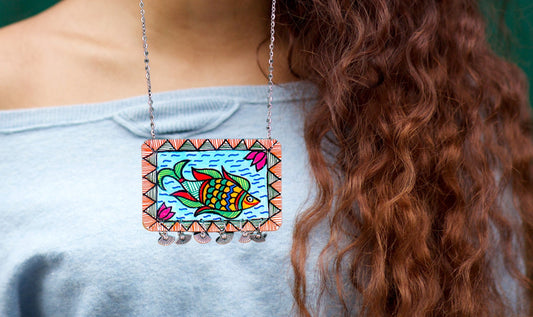 Meen Necklace, Handpainted : Handmade