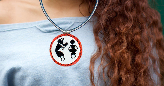 Dundubhi Necklace, Handpainted : Handmade