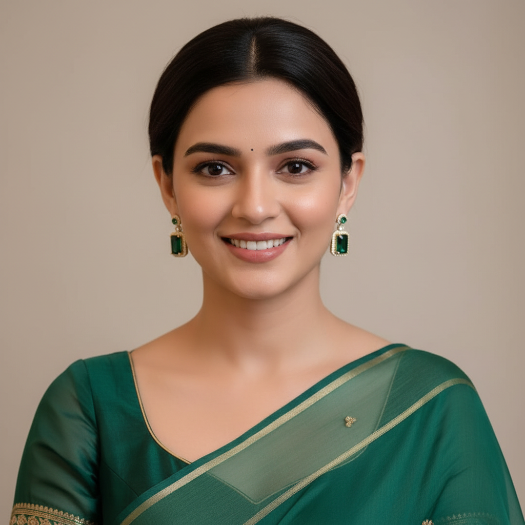 Green Statement Earrings