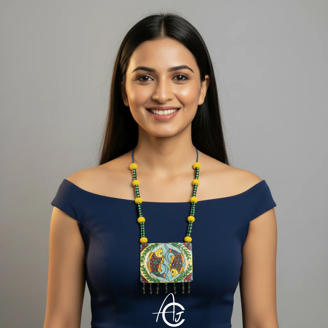 Statement Necklace, Handpainted : Handmade