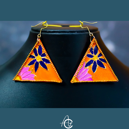 Satement Earrings, Handpainted : Handmade