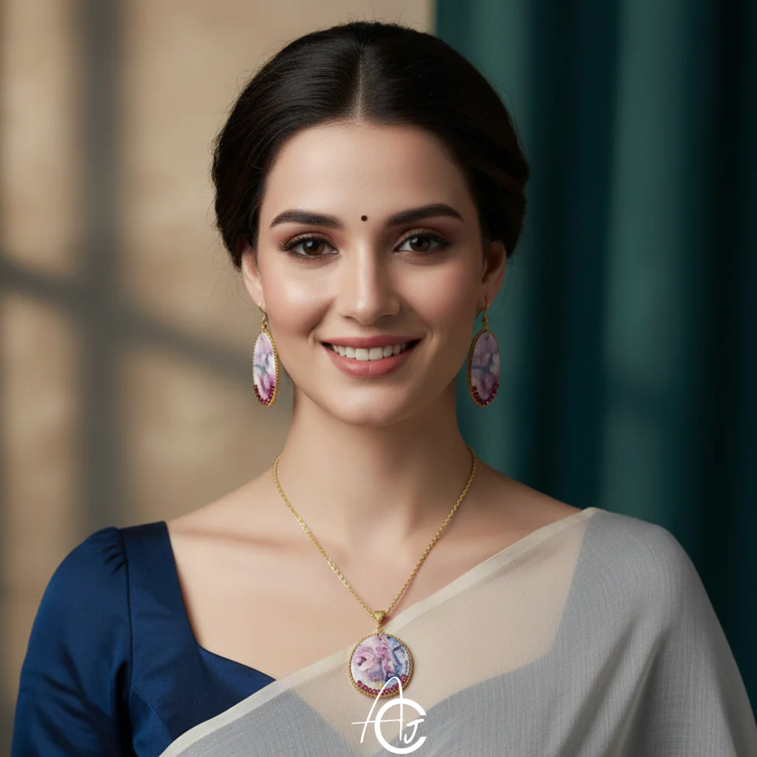 Fluid Necklace Set : Handmade