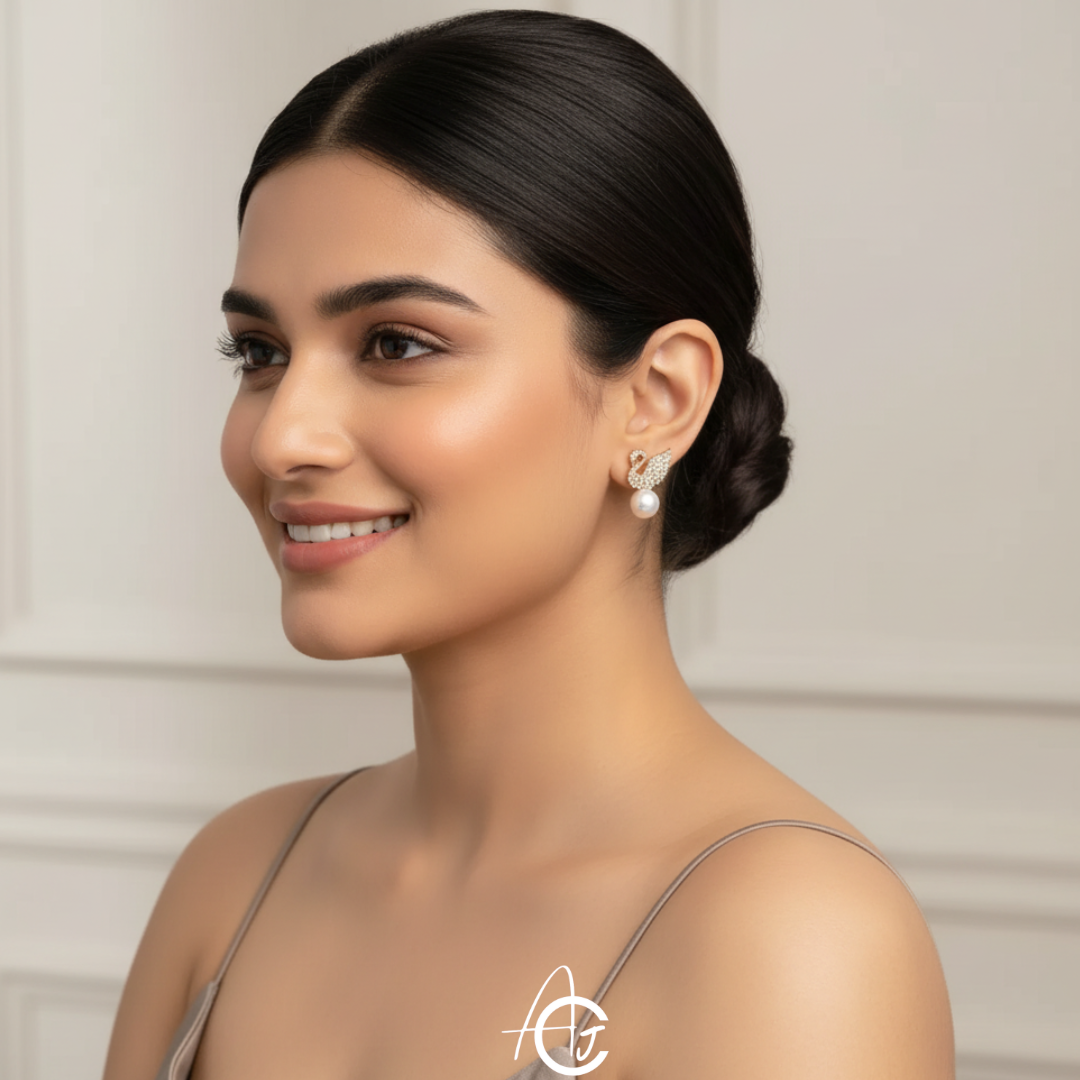 Bling Drop Pearl Earrings