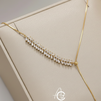 Trendy Crystal Leaves Necklace