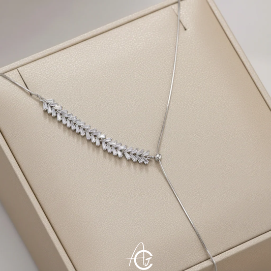 Trendy Crystal Leaves Necklace