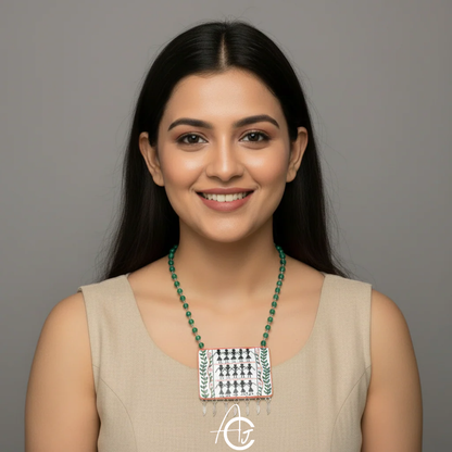 Statement Necklace, Handpainted : Handmade