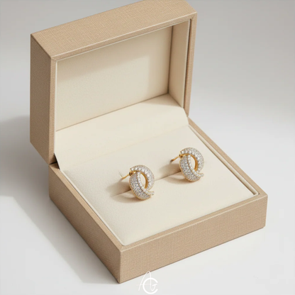 Whirl Bling Pearl Earrings