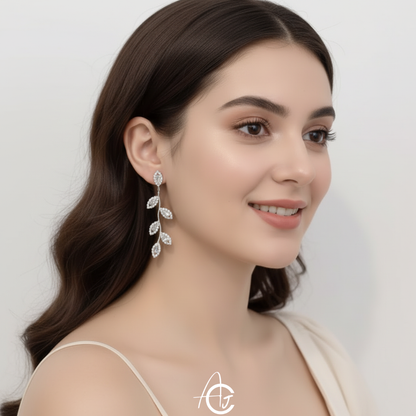 Leaves Long Chain Earrings
