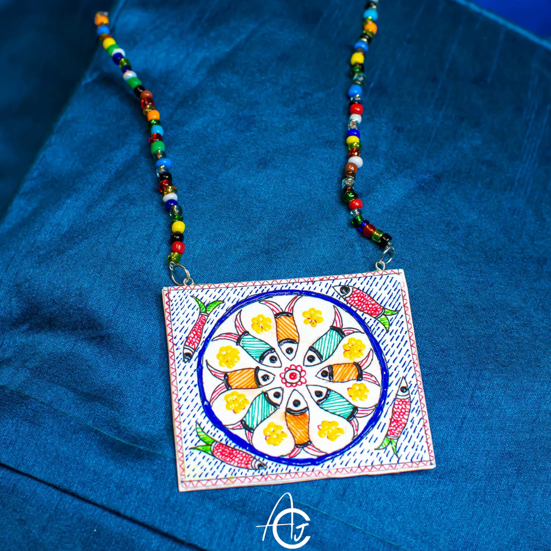 Statement Necklace, Handpainted : Handmade