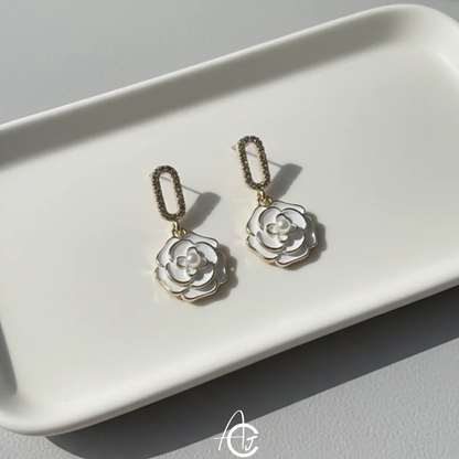 Flower Drop Bling Earrings
