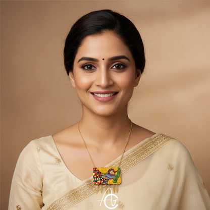 Statement Necklace, Handpainted : Handmade