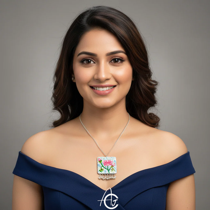 Statement Necklace, Handpainted : Handmade