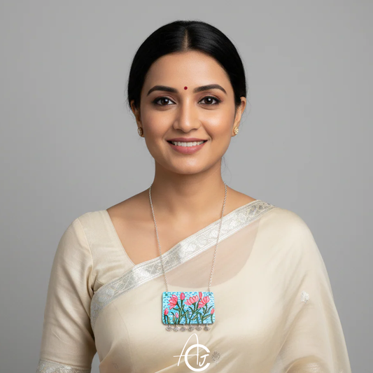 Statement Necklace, Handpainted : Handmade