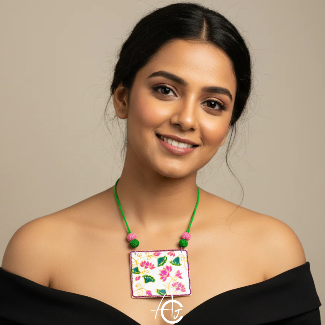 Statement Necklace, Handpainted : Handmade