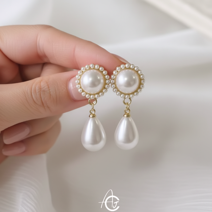Statement Drop Pearl Earrings