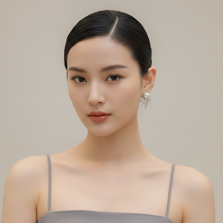 Pearl Bling Statement Earrings