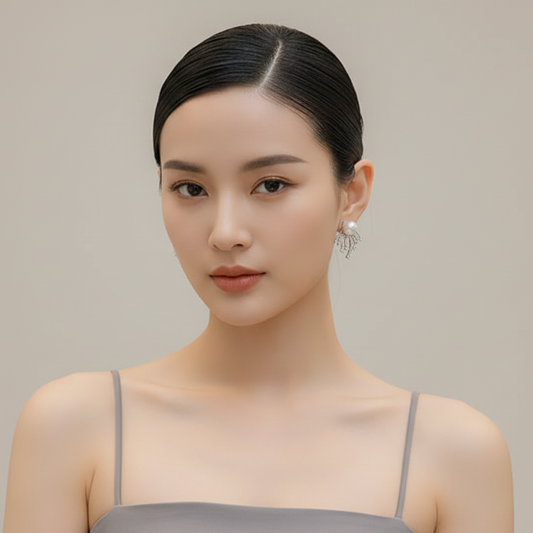 Pearl Bling Statement Earrings