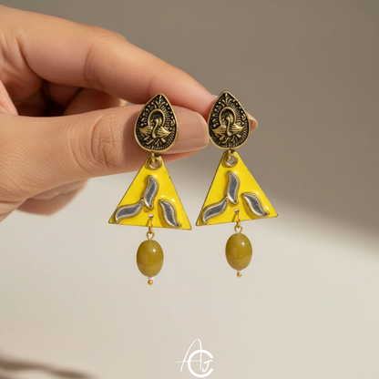 Statement Earrings, Handpainted : Handmade