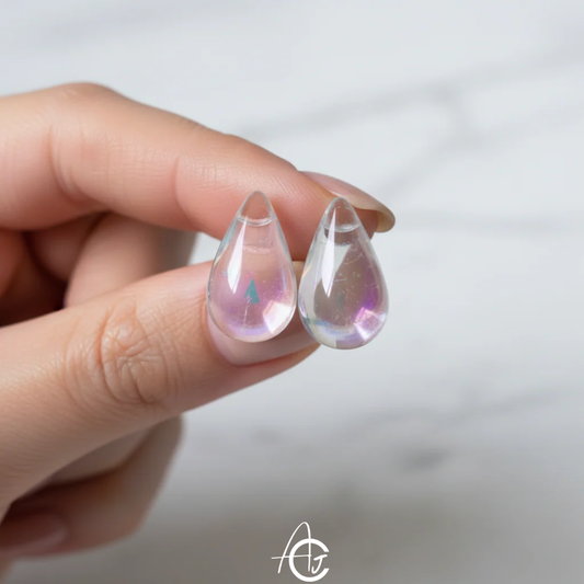 Tear Drop Rainbow Stud Earrings