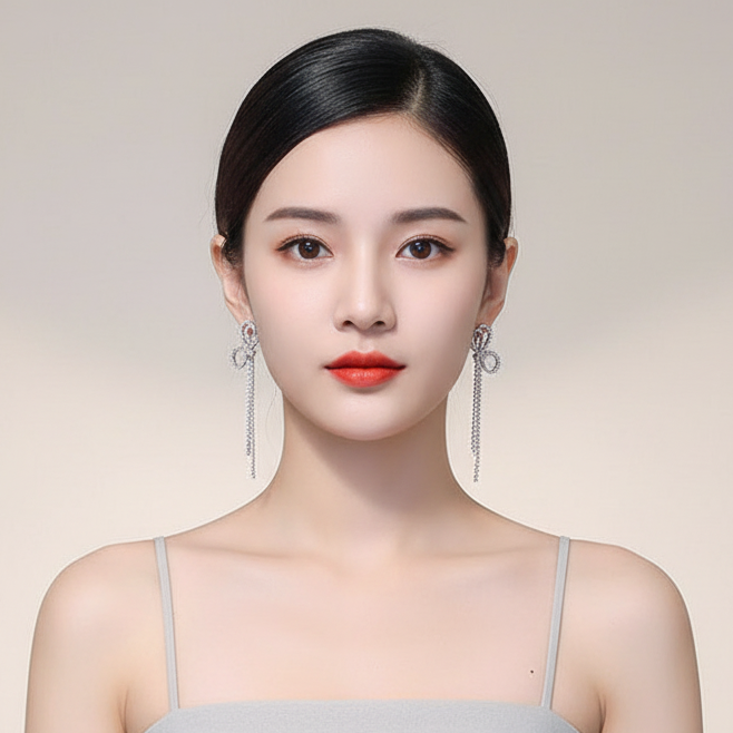 Bling Bow Statement Earrings