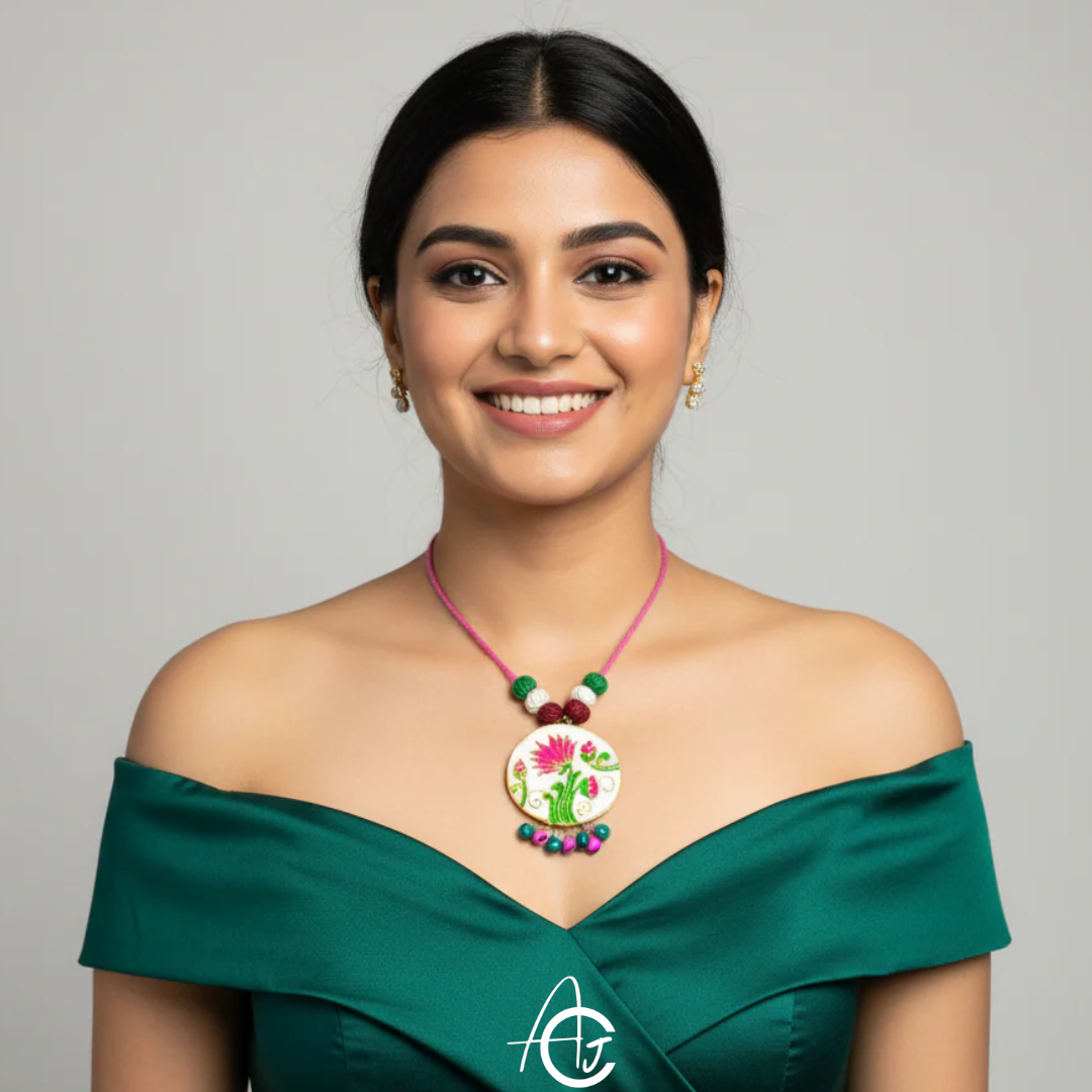 Statement  Necklace, Handpainted : Handmade