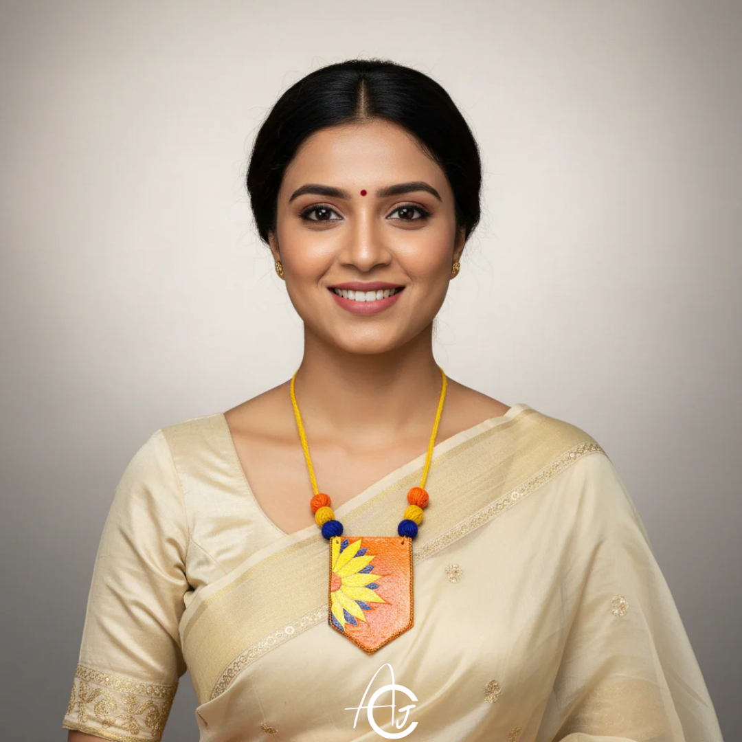 Statement Necklace, Handpainted : Handmade