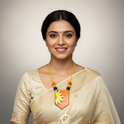 Statement Necklace, Handpainted : Handmade